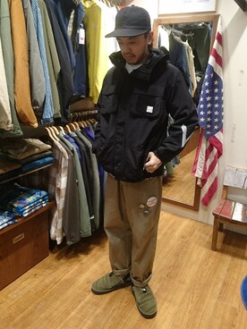 「BURLAP OUTFITTER（バーラップアウトフィッター）のアイテム」を使った、atsushiさん（メンズ・172cm）の冬コーディネート