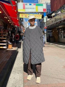 「キルトジャケット」｜「アイテム（ジャケット/アウター）」を使った、atsushiさん（メンズ・172cm）の秋コーディネート