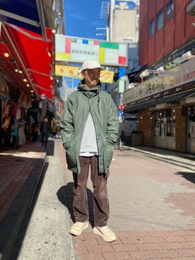 「ROSTER SOX（ロスターソックス）のアイテム」を使った、atsushiさん（メンズ・172cm）の秋コーディネート