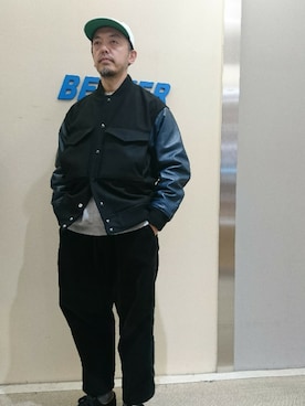 「MANASTASH（マナスタッシュ）のアイテム（ブルゾン）」を使った、atsushiさん（メンズ・172cm）の冬コーディネート