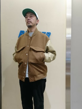 「MANASTASH（マナスタッシュ）のアイテム（ブルゾン）」を使った、atsushiさん（メンズ・172cm）の冬コーディネート