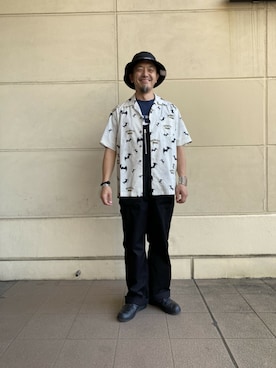 「schott（ショット）のアイテム（サロペット/オーバーオール）」を使った、atsushiさん（メンズ・172cm）の春コーディネート