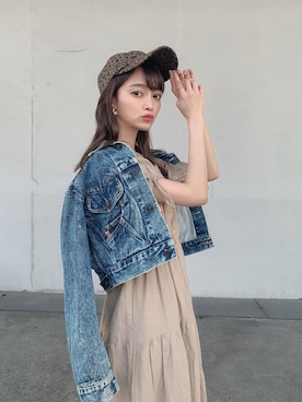 「FREE'S MART（フリーズマート）のアイテム（キャップ）」を使った、英里沙さん（レディース・161cm）の春コーディネート