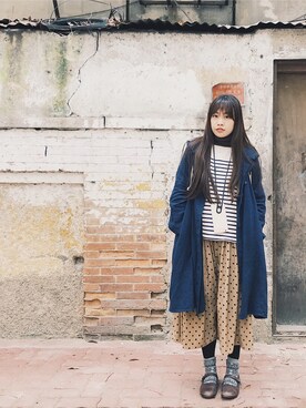「SM2（エスエムツー）のアイテム（モッズコート）」を使った、guocaicaiさん（レディース・167cm）の冬コーディネート