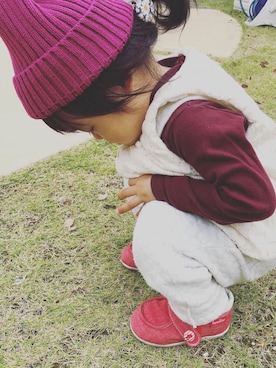 「PETIT BATEAU（プチバトー）のアイテム（サロペット/オーバーオール）」を使った、yさん（キッズ・80cm）の秋コーディネート