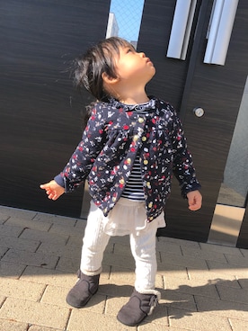 「sense of wonder（センスオブワンダー）のアイテム（レギンス/スパッツ）」を使った、yさん（キッズ・80cm）の秋コーディネート