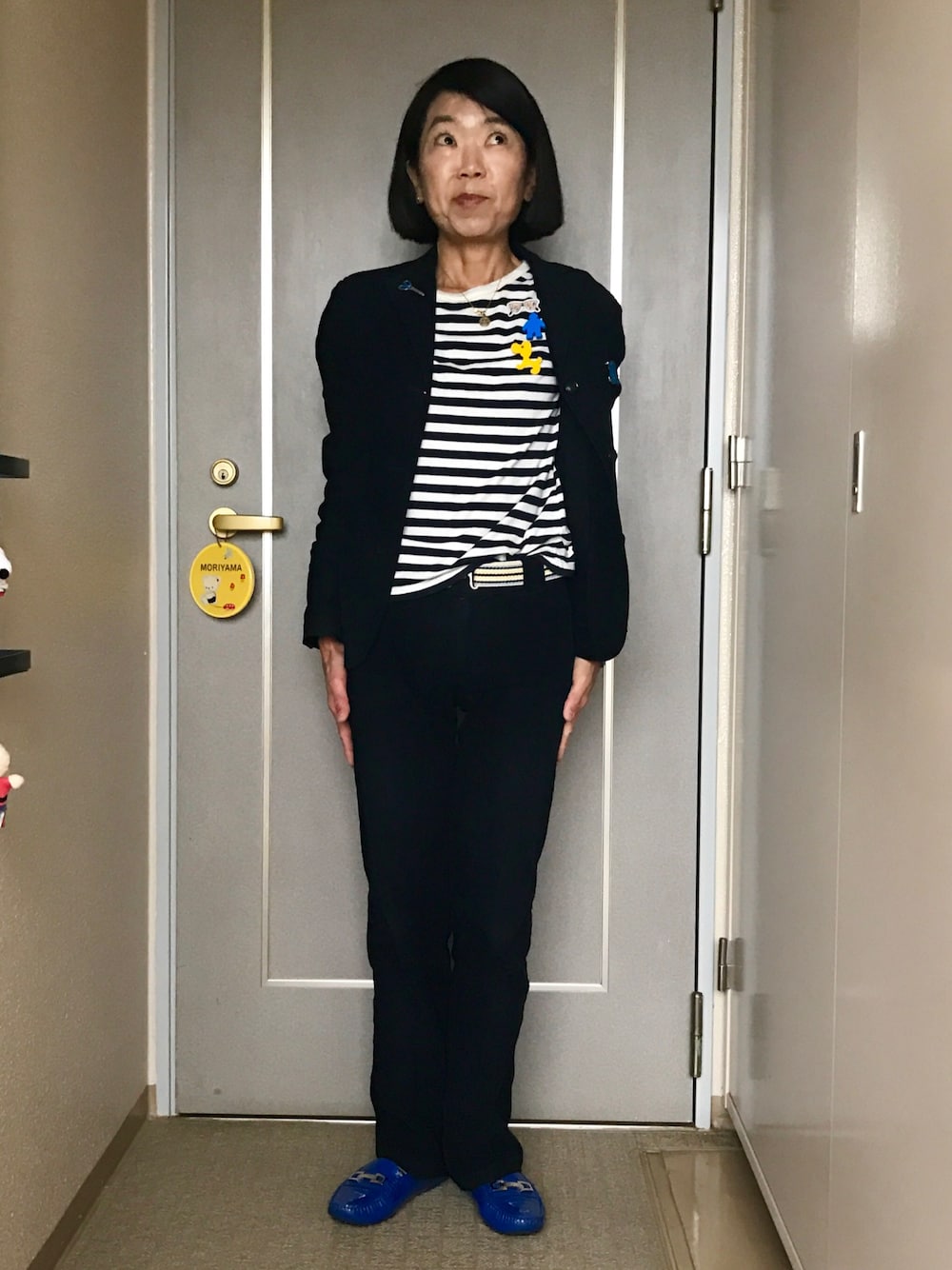 「チョイとお出掛け」｜「NICE CLAUPのアイテム（スーツジャケット、ブルー系）」を使った、Misono Moriyamaさん（レディース・161cm）の春コーディネートの1枚目の写真