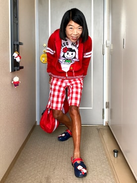 「88TEES（エイティーエイティーズ）のアイテム（Tシャツ/カットソー）」を使った、Misono Moriyamaさん（レディース・161cm）の春コーディネート
