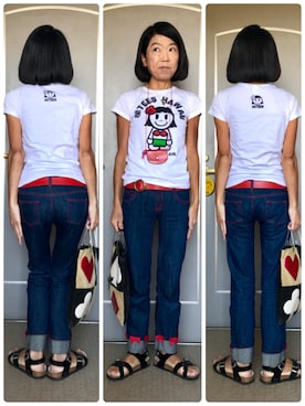 「88TEES（エイティーエイティーズ）のアイテム（Tシャツ/カットソー）」を使った、Misono Moriyamaさん（レディース・161cm）の春コーディネート