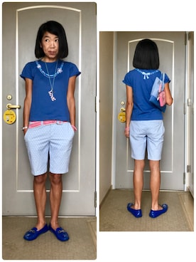 「Familiar （ファミリア）のアイテム（トートバッグ）」を使った、Misono Moriyamaさん（レディース・161cm）の春コーディネート