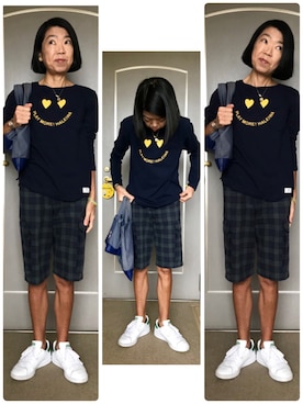 「Familiar （ファミリア）のアイテム（パンツ）」を使った、Misono Moriyamaさん（レディース・161cm）の夏コーディネート