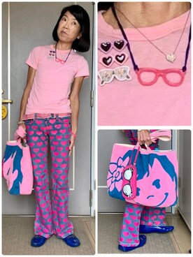 「88TEES（エイティーエイティーズ）のアイテム」を使った、Misono Moriyamaさん（レディース・161cm）の夏コーディネート