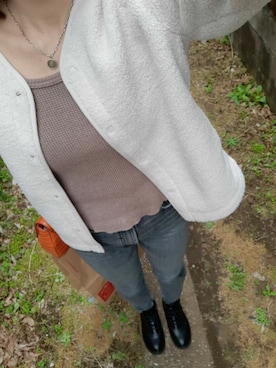 「ワッフル」｜「アイテム（ノーカラージャケット）」を使った、Aykさん（レディース・168cm）の春コーディネート