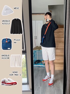 「plain-me（プレインミー）のアイテム（ショルダーバッグ）」を使った、小賈今天穿什麼さん（メンズ・168cm）の夏コーディネート