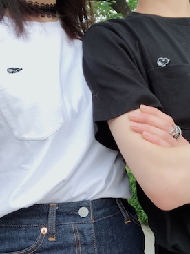 「UNIQLO（ユニクロ）のアイテム（Tシャツ/カットソー、ホワイト系）」を使った、たに なおさん（レディース）の冬コーディネート