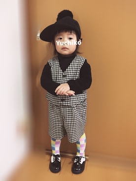 「ボーイッシュ」｜「アイテム（セットアップ）」を使った、ゆち子(しそ子)さん（キッズ・90cm）の春コーディネート