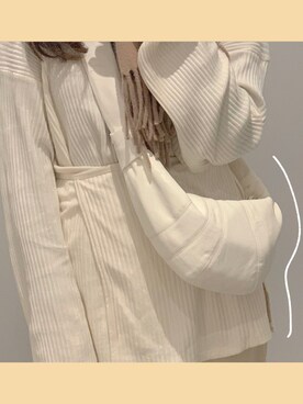 「BASERANGE（ベースレンジ）のBaserange/ベースレンジ　SHAW LONG SLEEVE/シャウロングスリーブ リブトップス（Tシャツ/カットソー、ベージュ系）」を使った、Aunumaさん（レディース・163cm）の秋コーディネート