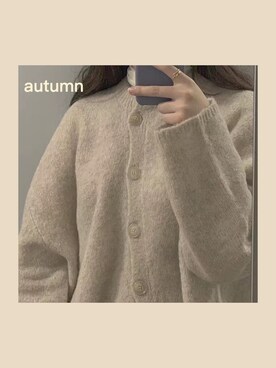 「TOTEME（トーテム）のアイテム（ニット/セーター、ベージュ系）」を使った、Aunumaさん（レディース・163cm）の秋コーディネート