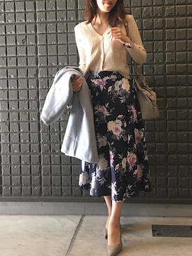 「AmiAmi（アミアミ）の【雑誌steady.5月号掲載商品】走れる7cmヒールパンプス/生地巻きヒール/春夏Ver.（パンプス）」を使った、fumikaさん（レディース・163cm）の春コーディネート