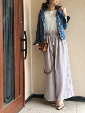 「リエディ」｜「アイテム（デニムジャケット）」を使った、fumikaさん（レディース・163cm）の春コーディネート