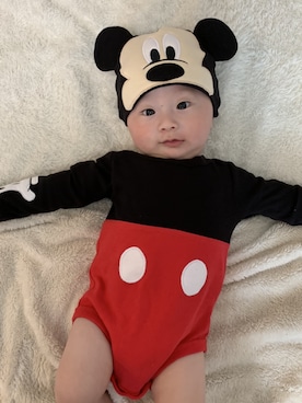 「Disney（ディズニー）のアイテム（ロンパース、その他）」を使った、由佳&チビ君さんの春コーディネート