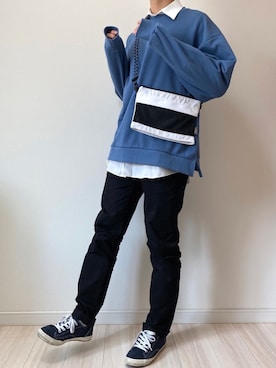 「しまむら（シマムラ）のアイテム（スニーカー）」を使った、まさん（メンズ・170cm）の春コーディネート