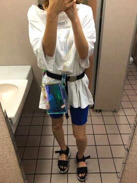 「SpRay PREMIUM（スプレイプレミアム）のアイテム（Tシャツ/カットソー）」を使った、kntさん（レディース・157cm）の夏コーディネート