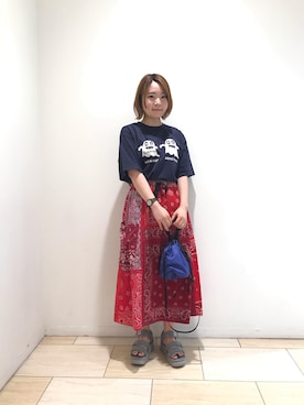 「MANASTASH（マナスタッシュ）のアイテム（バッグ）」を使った、Renさん（レディース・153cm）の夏コーディネート
