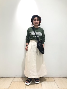 「WILD THINGS（ワイルドシングス）のアイテム（帽子）」を使った、Renさん（レディース・153cm）の夏コーディネート