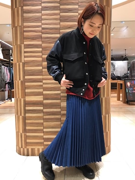 「MANASTASH（マナスタッシュ）のアイテム（ブルゾン）」を使った、Renさん（レディース・153cm）の冬コーディネート