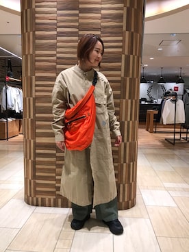 「and wander（アンドワンダー）のアイテム」を使った、Renさん（レディース・153cm）の冬コーディネート