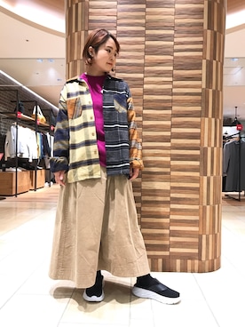「MANASTASH（マナスタッシュ）のアイテム」を使った、Renさん（レディース・153cm）の冬コーディネート