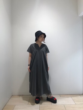 「MANASTASH（マナスタッシュ）のアイテム（ワンピース/ドレス）」を使った、Renさん（レディース・153cm）の春コーディネート