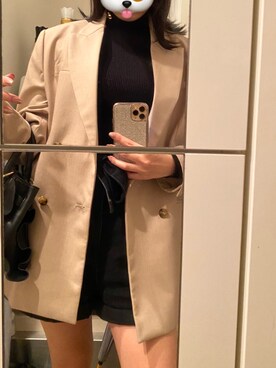 「SNIDEL（スナイデル）のアイテム（ノーカラージャケット）」を使った、インドちゃん🇦🇷さん（レディース・153cm）の秋コーディネート
