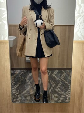 「SNIDEL（スナイデル）のアイテム（ノーカラージャケット）」を使った、インドちゃん🇦🇷さん（レディース・153cm）の秋コーディネート