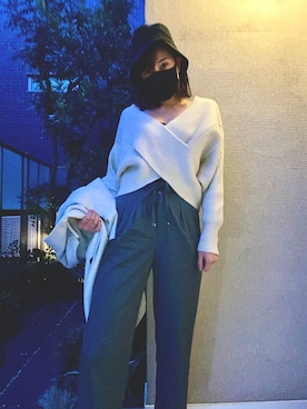 「マーチン」｜「アイテム（チェスターコート）」を使った、あだこっこさん（レディース・169cm）の冬コーディネート