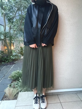 「JUNOAH（ジュノア）のアイテム（その他アウター）」を使った、あだこっこさん（レディース・169cm）の冬コーディネート