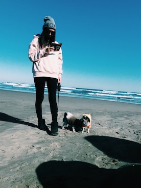 「ROXY（ロキシー）のアイテム（帽子）」を使った、yayoiさん（レディース・158cm）の冬コーディネート