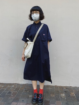 「DANTON（ダントン）のアイテム（ワンピース/ドレス）」を使った、chuさん（レディース・163cm）の春コーディネート