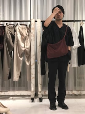 「CLAMP（クランプ）のアイテム（バッグ）」を使った、Takahiroさん（メンズ・170cm）の夏コーディネート