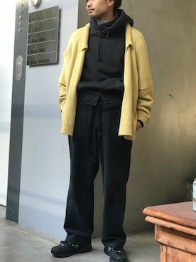 「URU（ウル）のアイテム（パンツ）」を使った、Takahiroさん（メンズ・170cm）の冬コーディネート