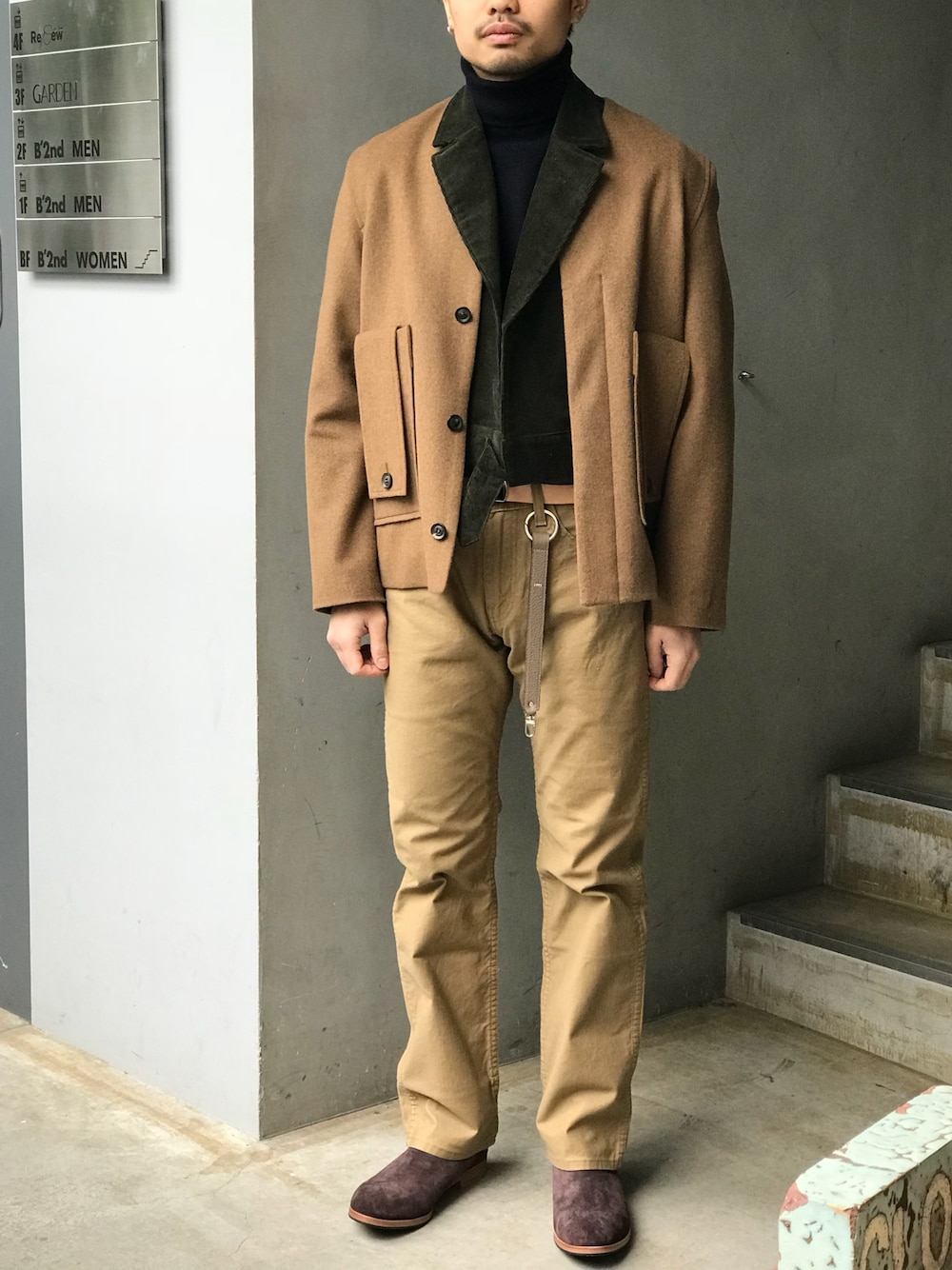 【Edwina Hoerl】✴️日本製 ノーカラーファージャケット Edwina Hoerl】✴️日本製 ノーカラーファージャケット