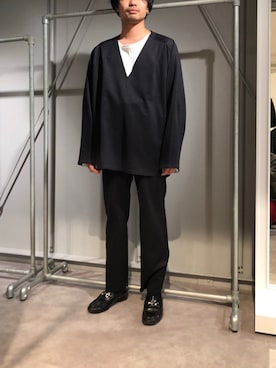 「URU（ウル）のアイテム（パンツ）」を使った、Takahiroさん（メンズ・170cm）の冬コーディネート