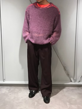 「bukht（ブフト）のアイテム（スラックス）」を使った、Takahiroさん（メンズ・170cm）の春コーディネート