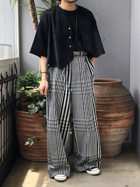 「ITTI（イッチ）のアイテム（アクセサリー）」を使った、Takahiroさん（メンズ・170cm）の夏コーディネート