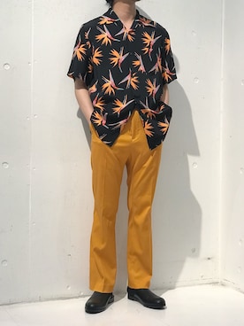 「柄シャツ」｜Takahiroさん（メンズ・170cm）の春コーディネート
