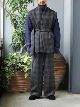 「URU（ウル）のアイテム（パンツ）」を使った、Takahiroさん（メンズ・170cm）の秋コーディネート