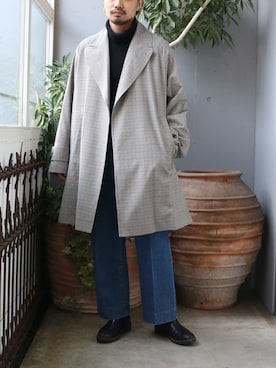 「URU（ウル）のアイテム（パンツ）」を使った、Takahiroさん（メンズ・170cm）の冬コーディネート