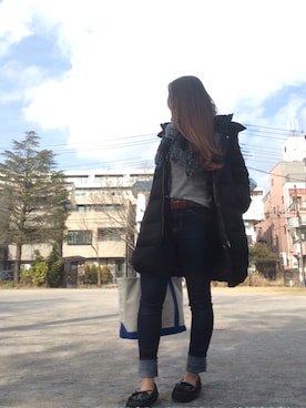 「URBAN RESEARCH（アーバンリサーチ）のUR ワイドリブ袖フレアカットソー（Tシャツ/カットソー）」を使った、SHIーIさん（レディース・160cm）の冬コーディネート