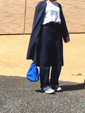 「ADAM ET ROPE'（アダムエロペ）のアイテム（チェスターコート）」を使った、SHIーIさん（レディース・160cm）の春コーディネート